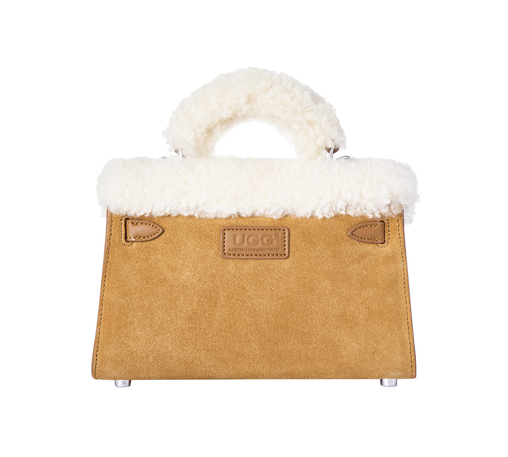 AUSTRALIAN SHEPHERD® Women Fluffy Wool Over Shoulder Bag Frostie