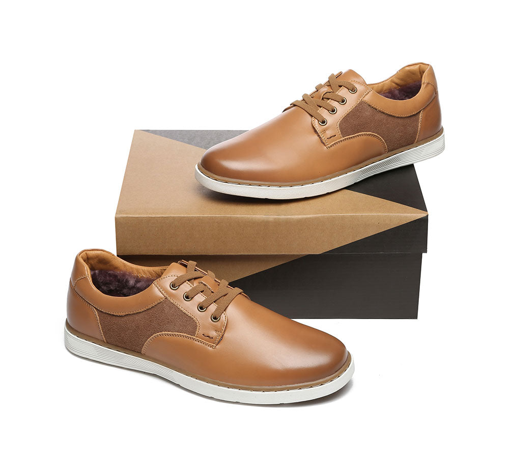 Lace Up Sheepskin casual Men Shoes Daniel