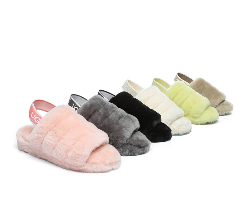 AUSTRALIAN SHEPHERD® UGG Women Fluffy Slides Puffy UGG AUSTRALIAN SHEPHERD