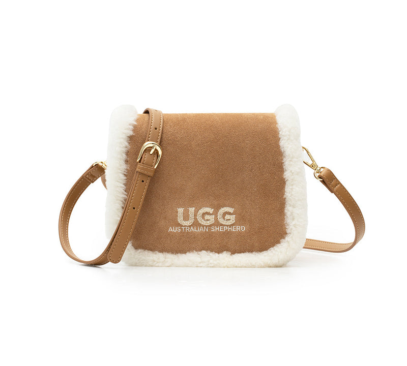 AUSTRALIAN SHEPHERD® Women Fluffy Wool Adjustable Strap Over Shoulder Messenger Bag