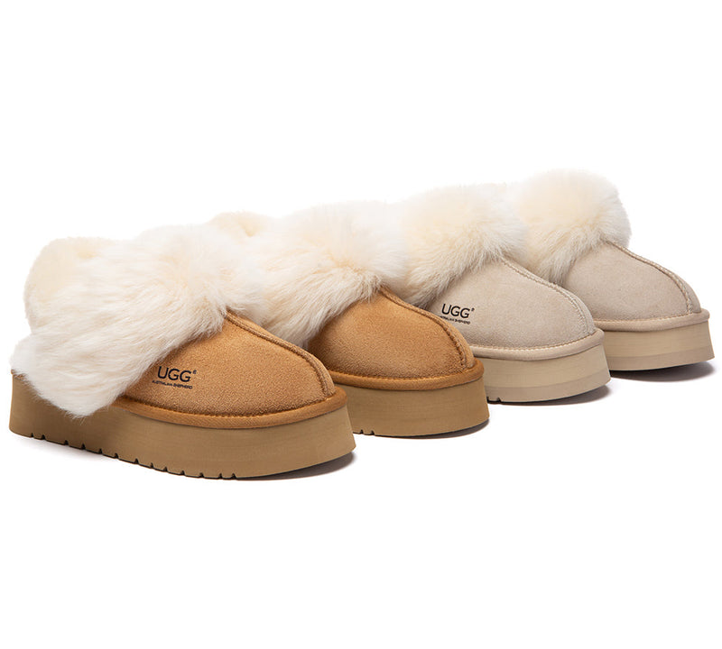 AUSTRALIAN SHEPHERD® UGG Slippers Removable Strap Fluffy Platform Nordell UGG AUSTRALIAN SHEPHERD