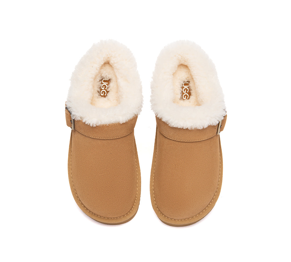 AUSTRALIAN SHEPHERD® UGG Slippers Sheepskin Wool Adjustable Strap