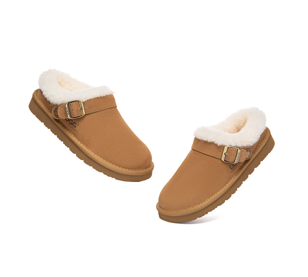 AUSTRALIAN SHEPHERD® UGG Slippers Sheepskin Wool Adjustable Strap