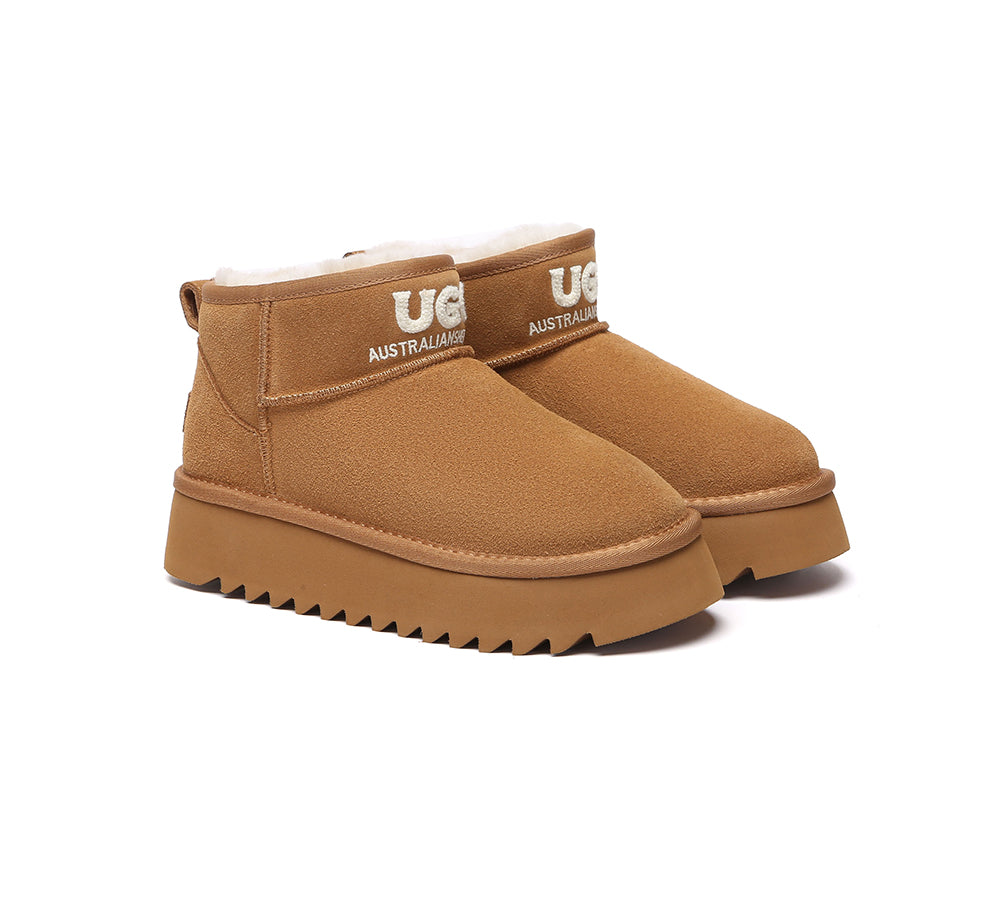 AUSTRALIAN SHEPHERD® UGG Boots Sheepskin Wool Ankle Platform Helia ...
