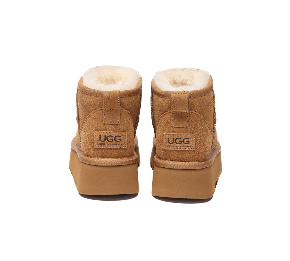AUSTRALIAN SHEPHERD® UGG Boots Sheepskin Wool Ankle Platform Helia
