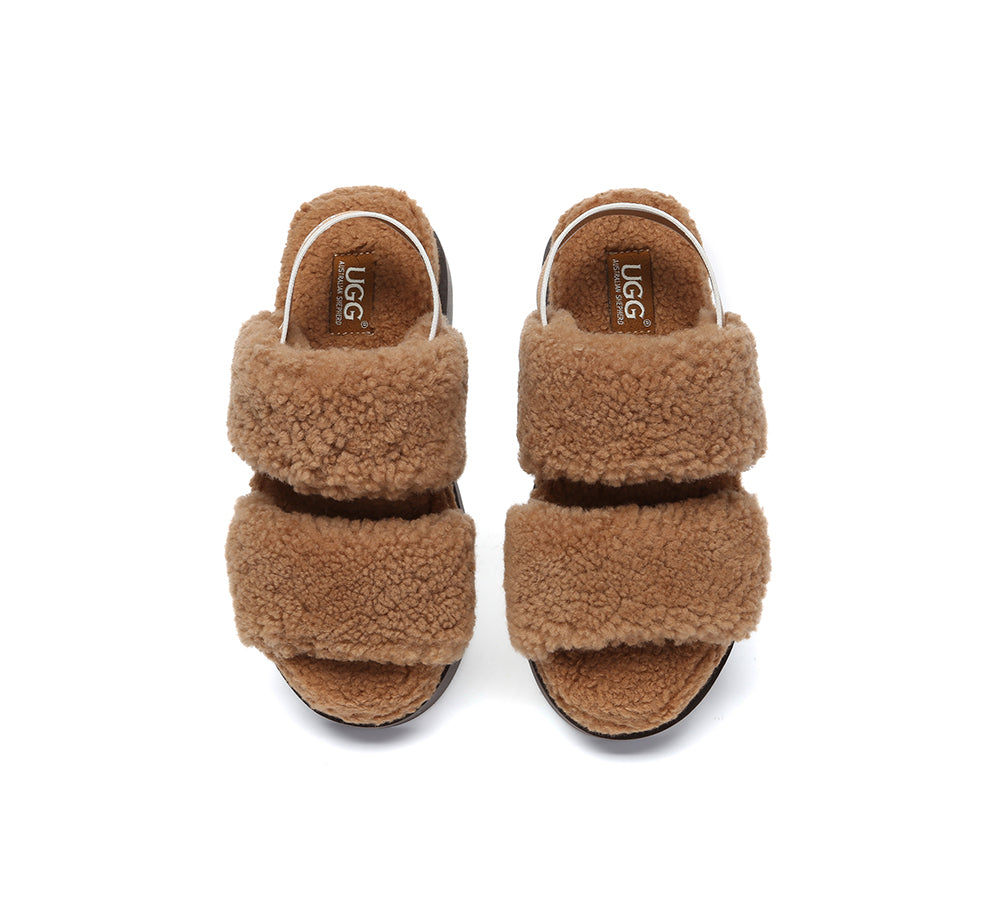 UGG AUSTRALIAN SHEPHERD ファーサンダル AUSTRALIAN SHEPHERD® UGG Women Double Strap Slingback Platform