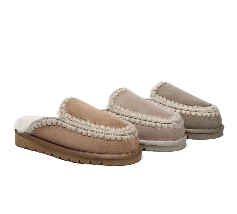 Women Sheepskin Wool Knitted Slippers Sophia