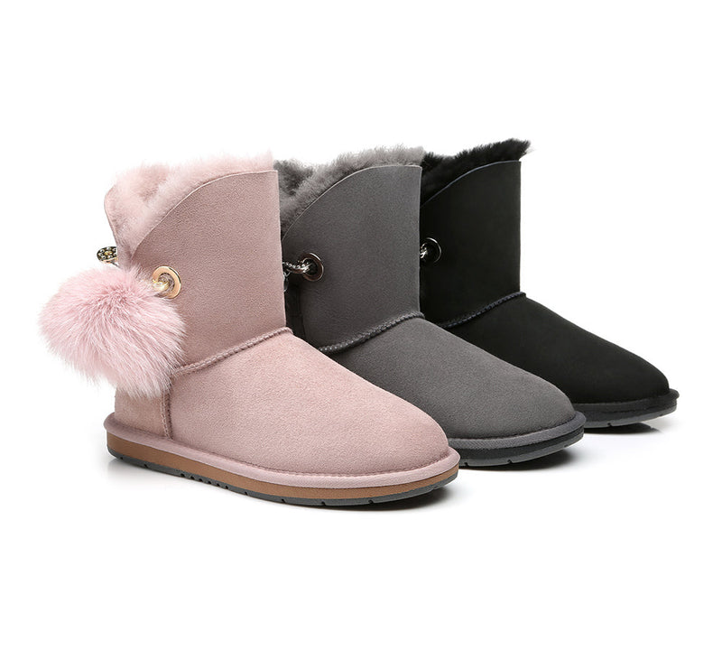 Boots - Australian Shepherd UGG Boots Ladies Short Pom Pom Blakely