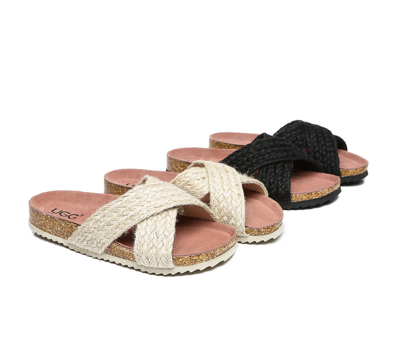Slides - AS UGG Women Sandals Espadrilles Flat Slide Milo