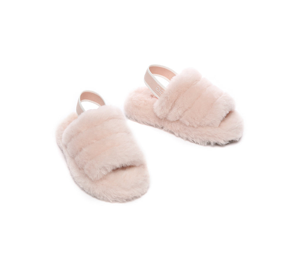 Kids Slingback Fluffy Slides Puffy Australian Shepherd UGG Store