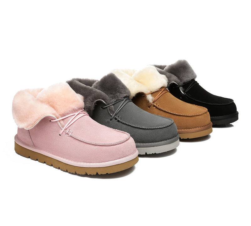 UGG Boots - AS Women Mini Ugg Alaina Casual Ankle Ugg Boots With Wool Collar