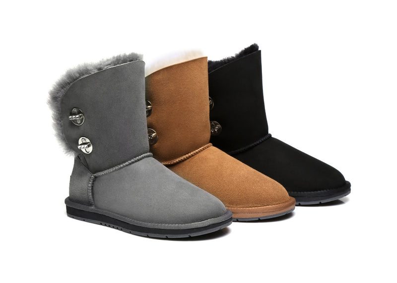 Australian Shepherd UGG Boots Metal Turn Button with Crystal Short Layton,Diamond Boots #15561 (1787587625018)