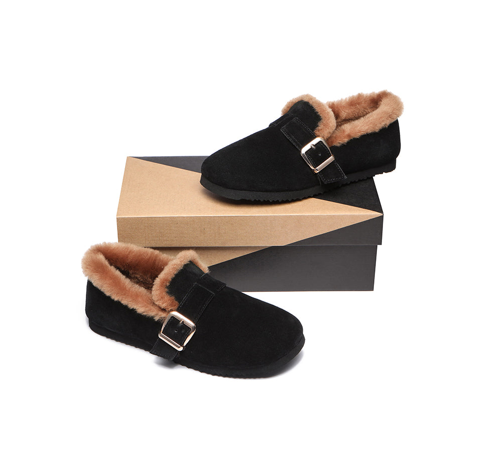 Fur lined loafer mule clearance