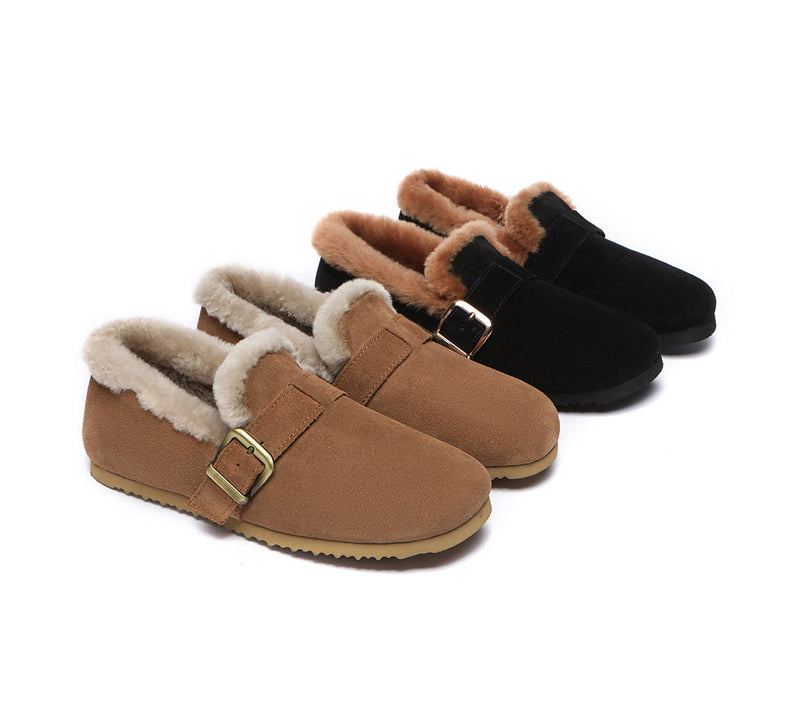 Shearling Lined Suede Loafer Women Mona