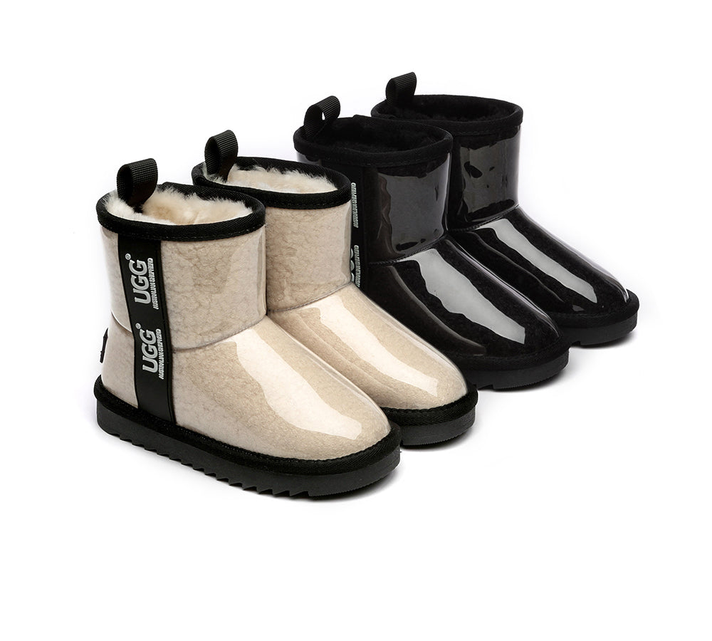 Kids Ugg Boots Clear Waterproof and Shearling Coated