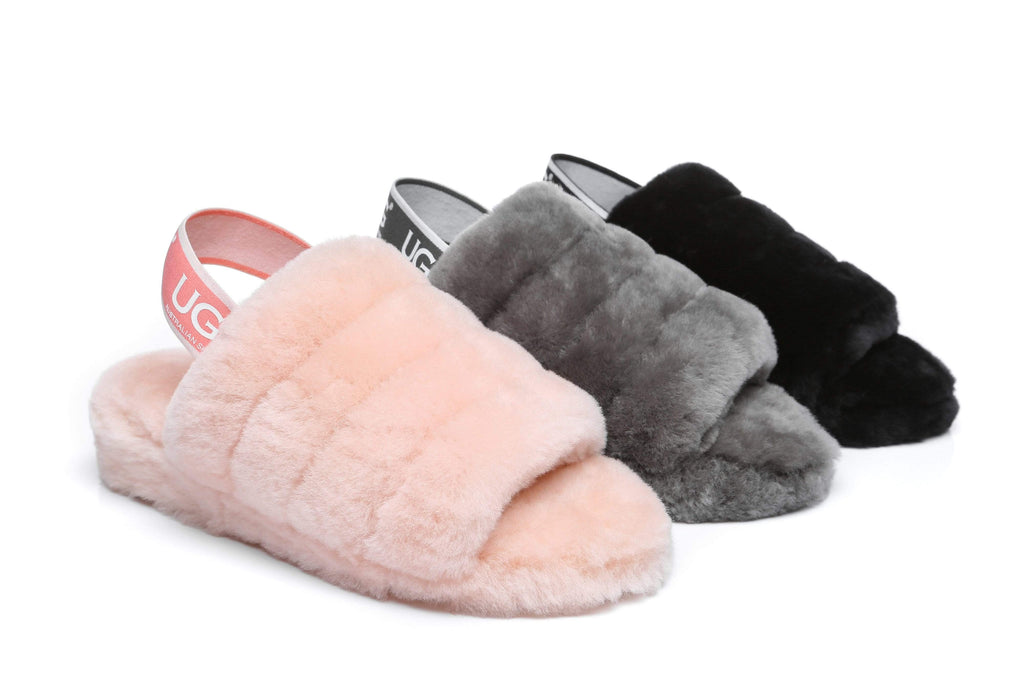 Fluffy uggs slides sales