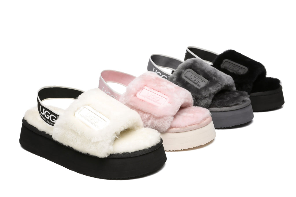 UGG Boots - AS UGG Women Platform Fluffy Slide Poppin