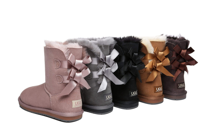 UGG Boots - AS Women Double Back Bow Short Ugg Boots