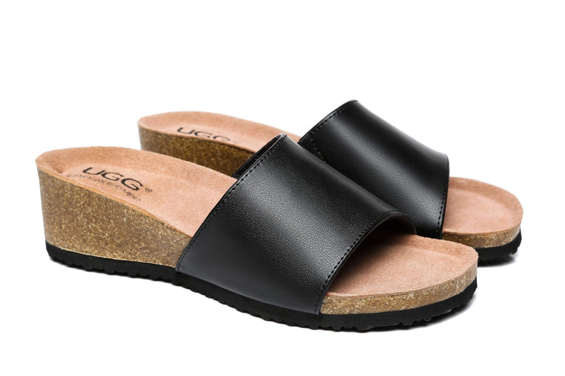 UGG Boots - Women Sandals Megan Platform Leather Wedge Slides ?id=14484153303098