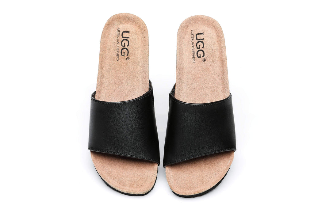 Leather slides womens sales australia